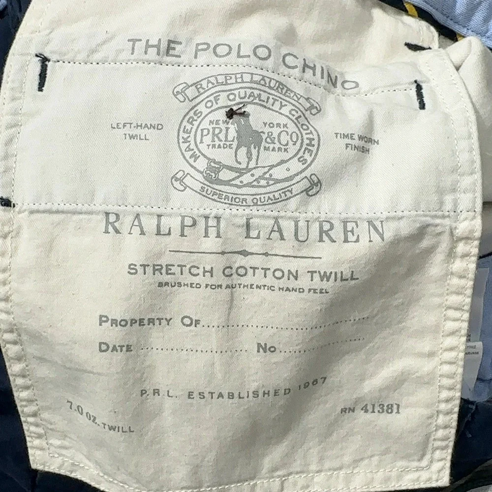 Polo Ralph Lauren Stretch Classic Fit Shorts Mens 33 Navy Blue‎ Chino Cotton